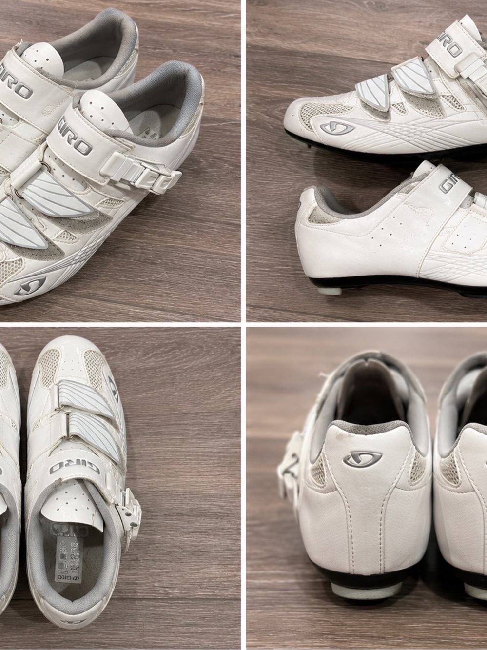 Giro White and Gray Road Cycling Shoes